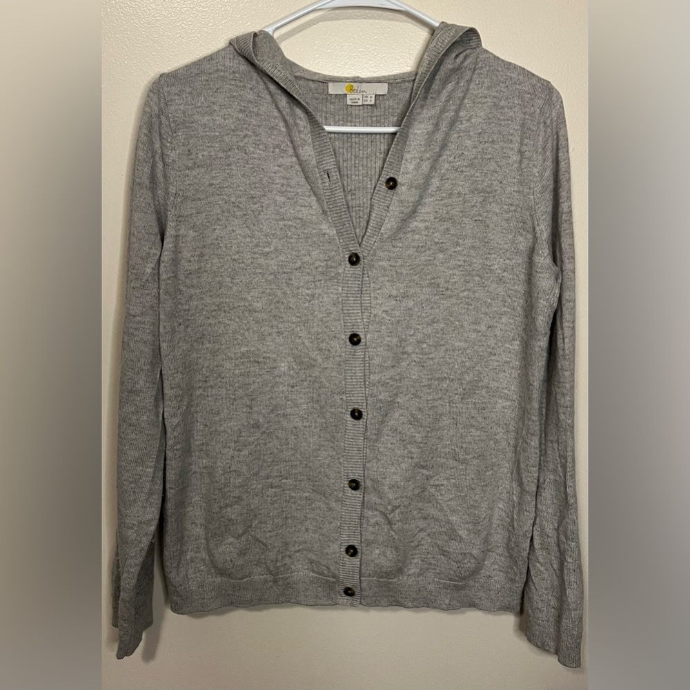 Boden Hooded Button Front Cardigan Sweater